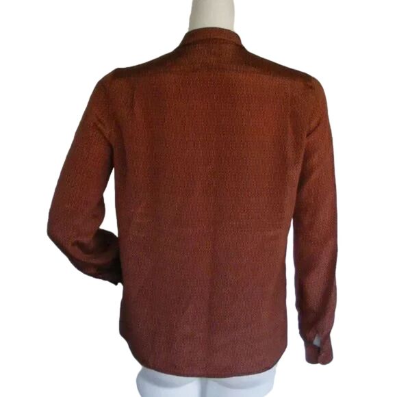 Vintage CALVIN KLEIN Skirt Set, S/XS, Lightweight Silk, 2 piece Top/Skirt, Brown - Picture 7 of 13